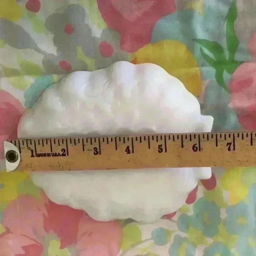 vtg midcentury milk glass white glass trinket dish candy dish grapes